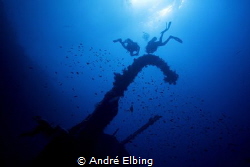 Wreck Aida at Brother Island, nice view from down to upside by André Elbing 